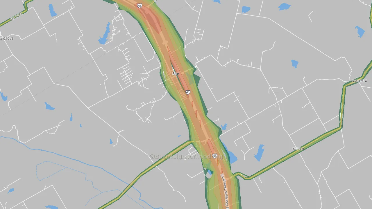 75155, TX Map of Noise Levels in 75155