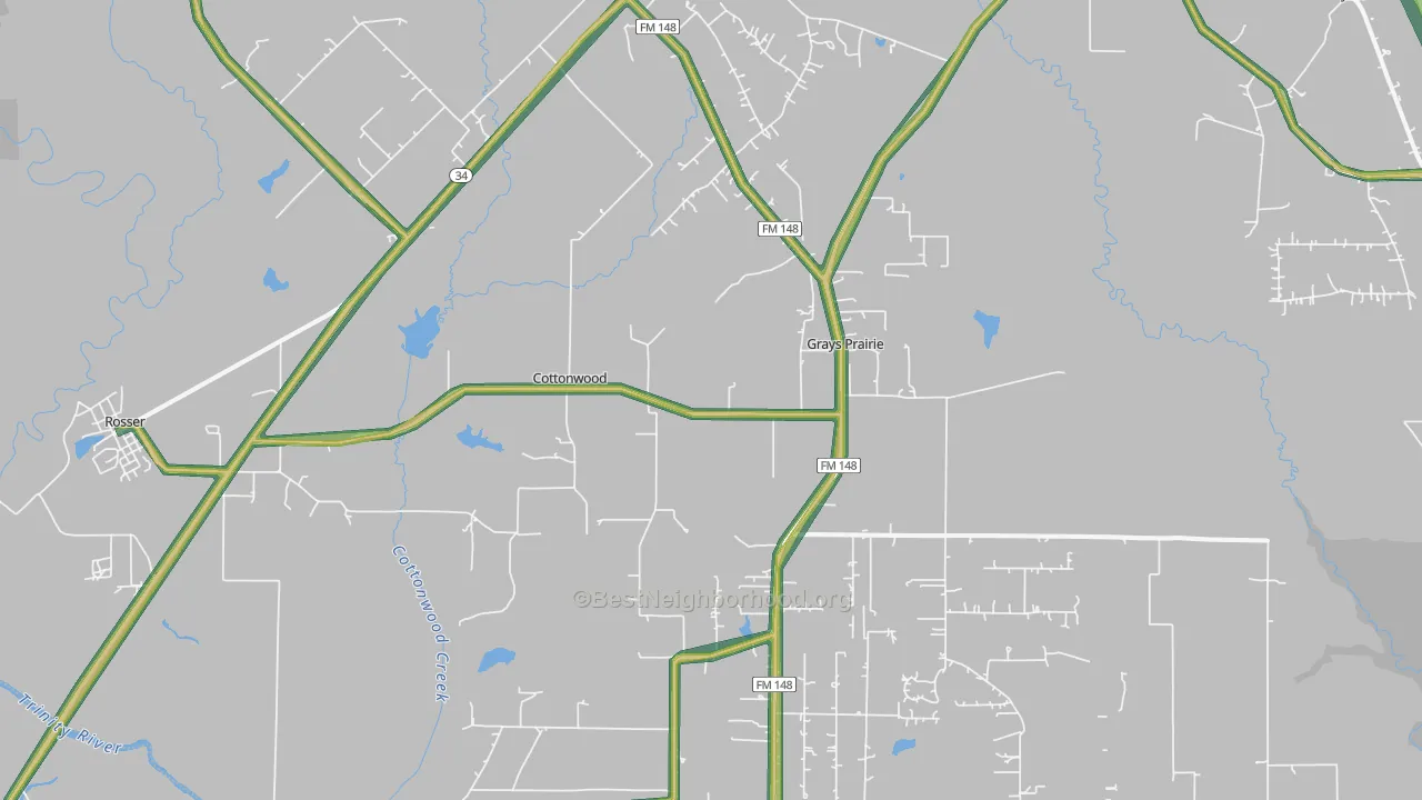 75158, TX Map of Noise Levels in 75158