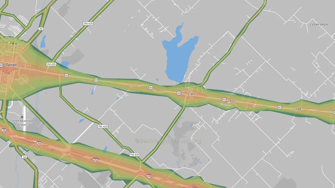 75161, TX Map of Noise Levels in 75161