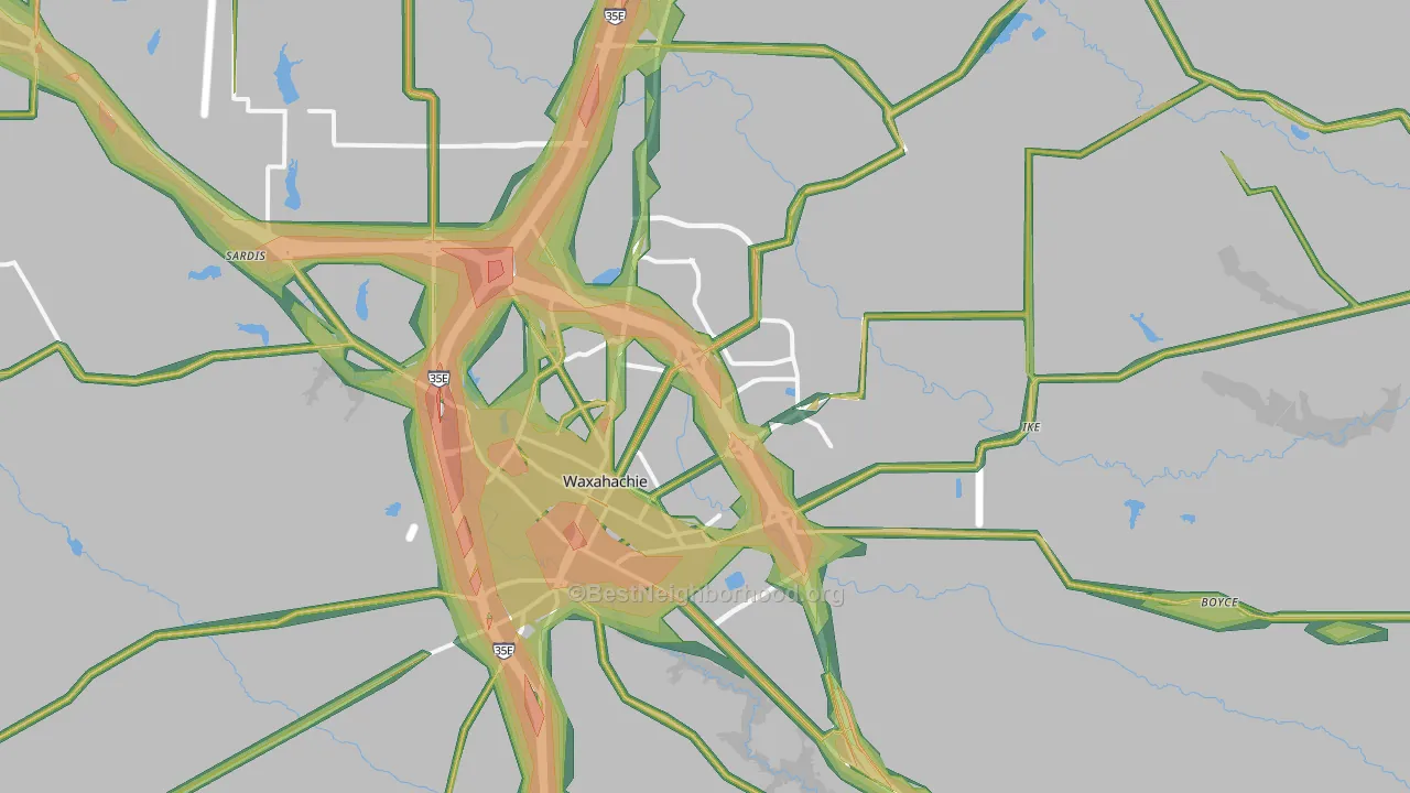 75165, TX Map of Noise Levels in 75165