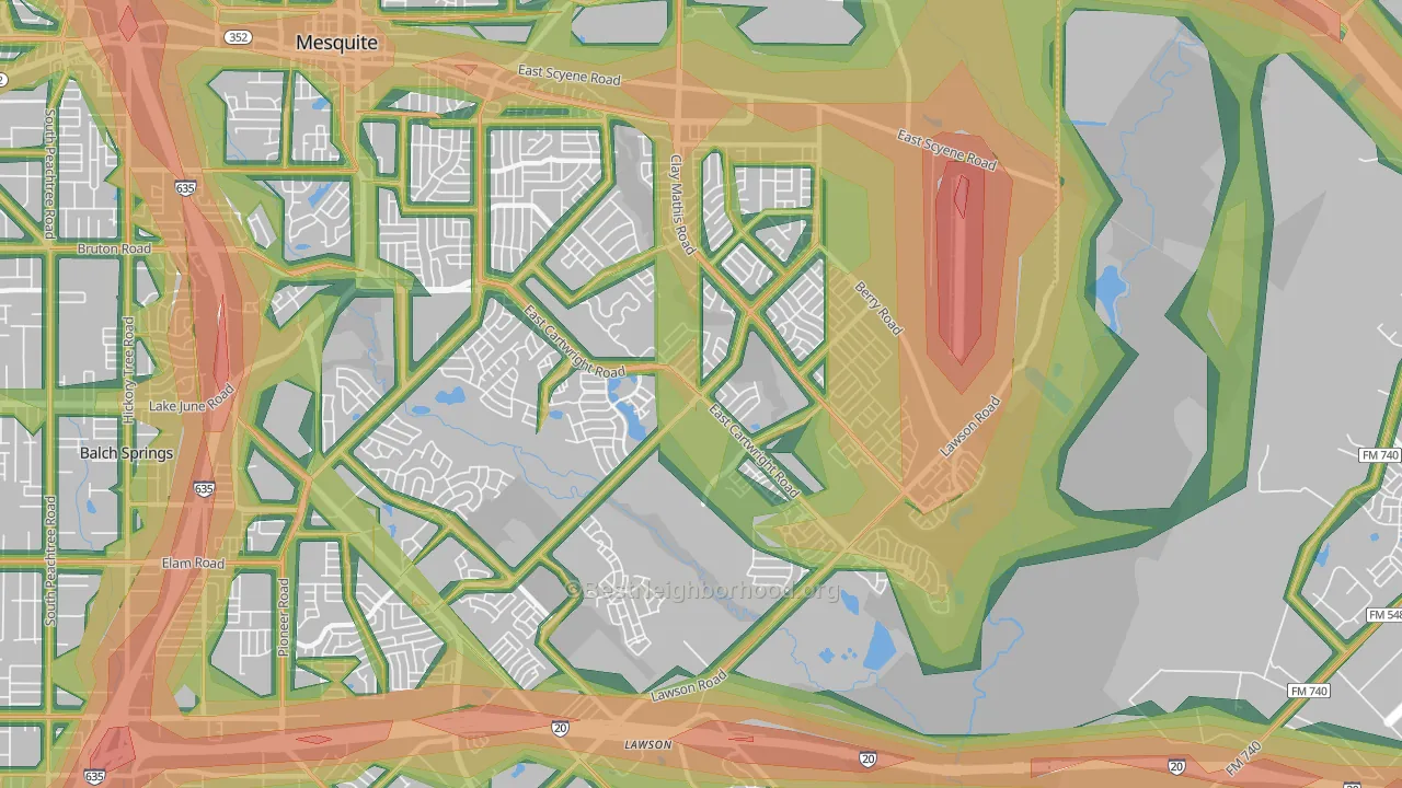 75181, TX Map of Noise Levels in 75181