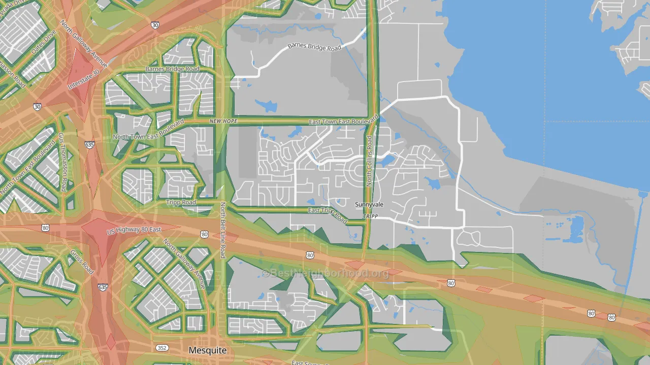 75182, TX Map of Noise Levels in 75182