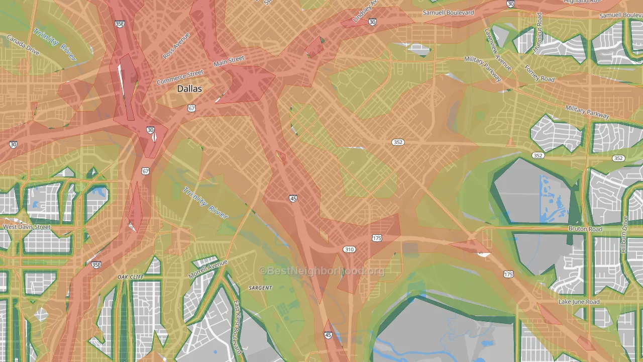75215, TX Map of Noise Levels in 75215