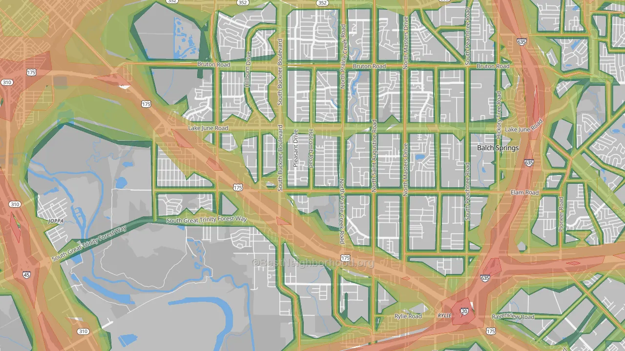75217, TX Map of Noise Levels in 75217