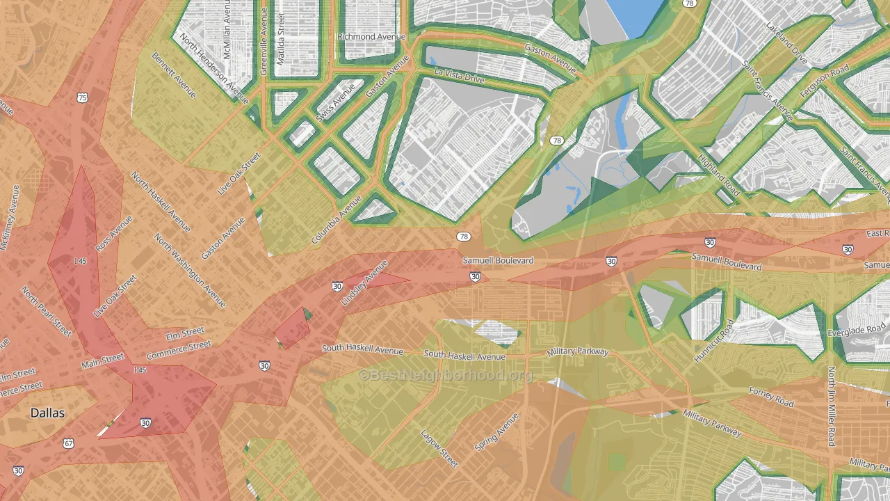 75223, TX Map of Noise Levels in 75223