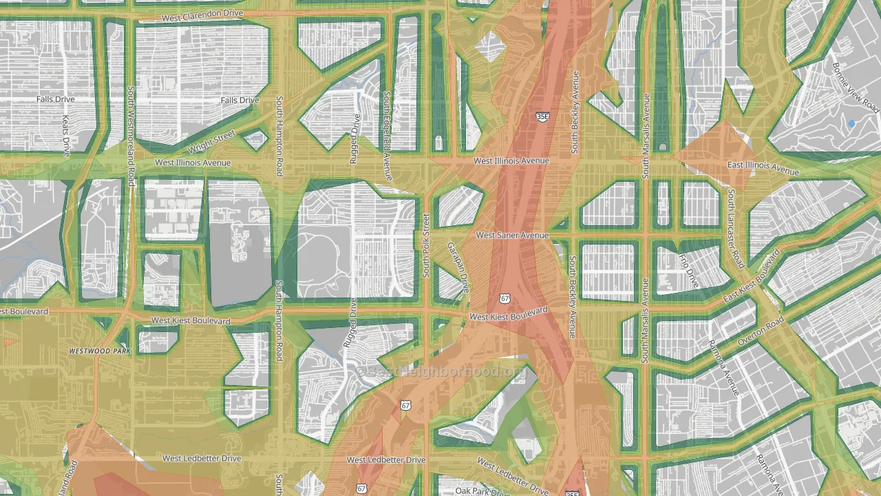 75224, TX Map of Noise Levels in 75224