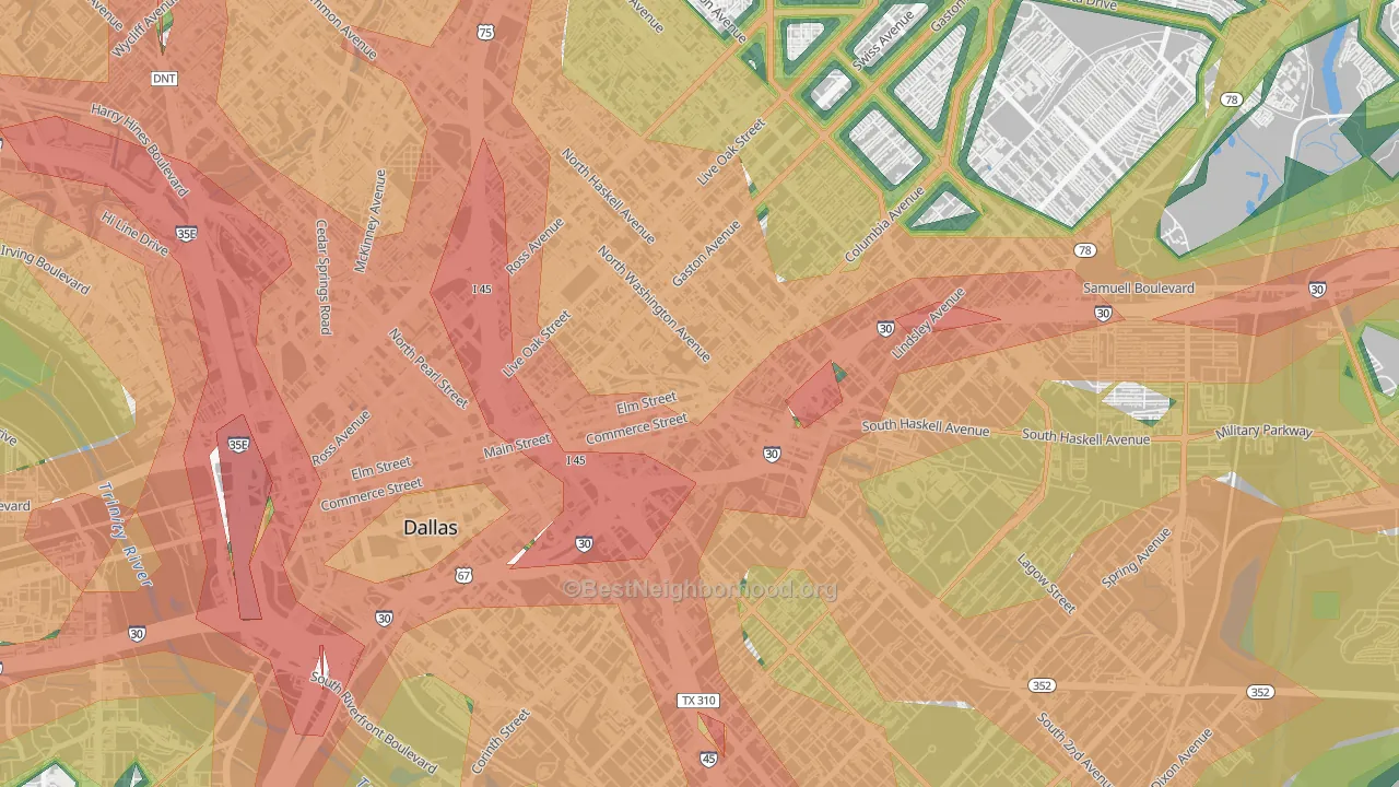 75226, TX Map of Noise Levels in 75226