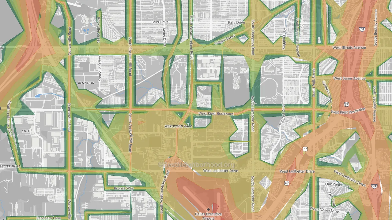 75233, TX Map of Noise Levels in 75233