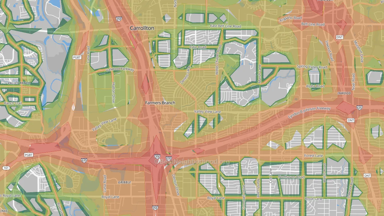 75234, TX Map of Noise Levels in 75234