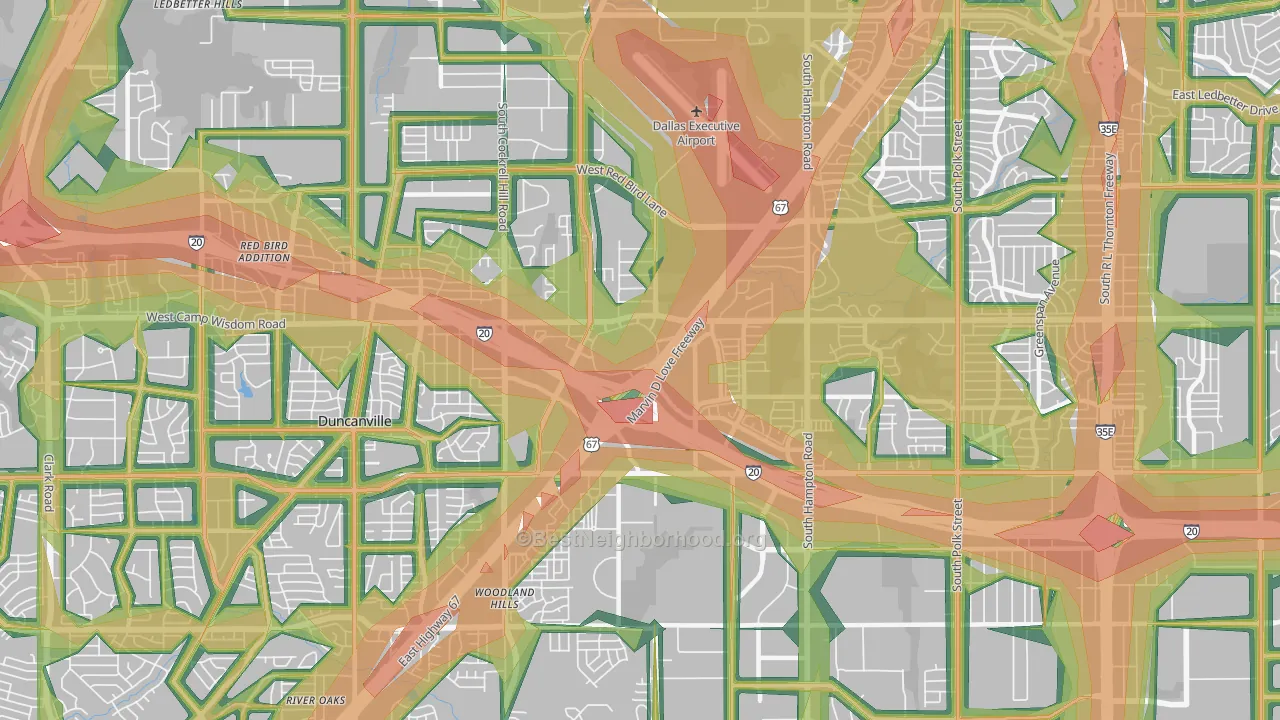 75237, TX Map of Noise Levels in 75237