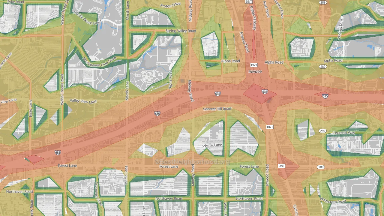 75244, TX Map of Noise Levels in 75244