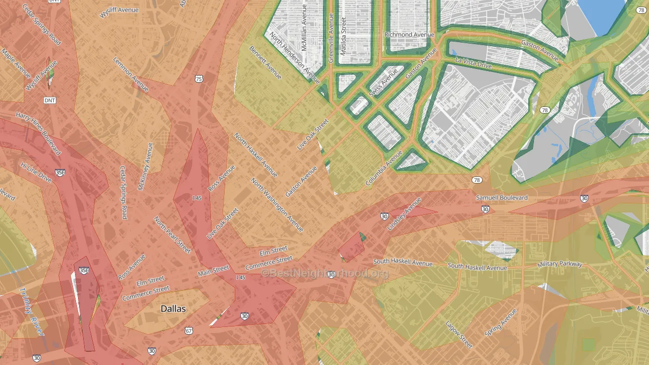 75246, TX Map of Noise Levels in 75246