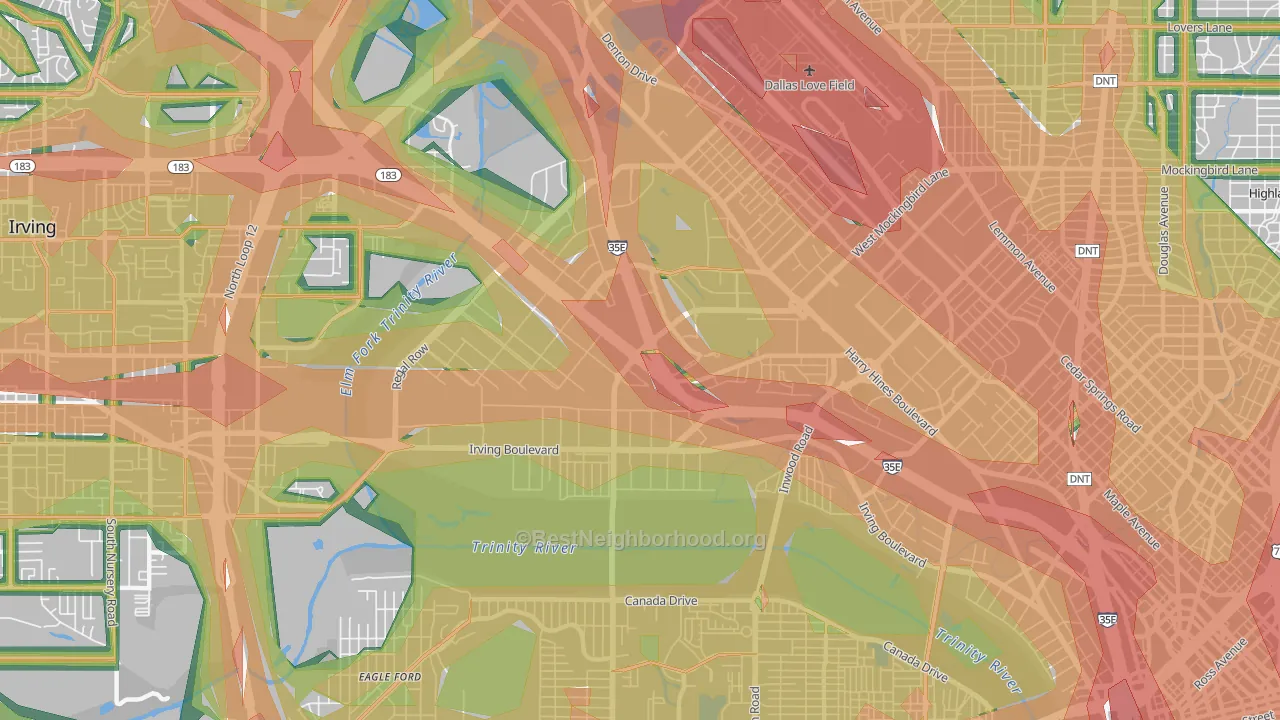 75247, TX Map of Noise Levels in 75247