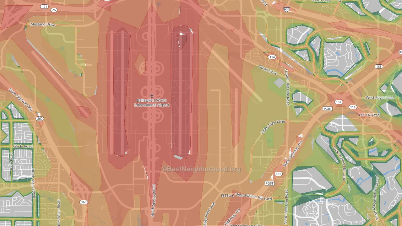 75261, TX Map of Noise Levels in 75261