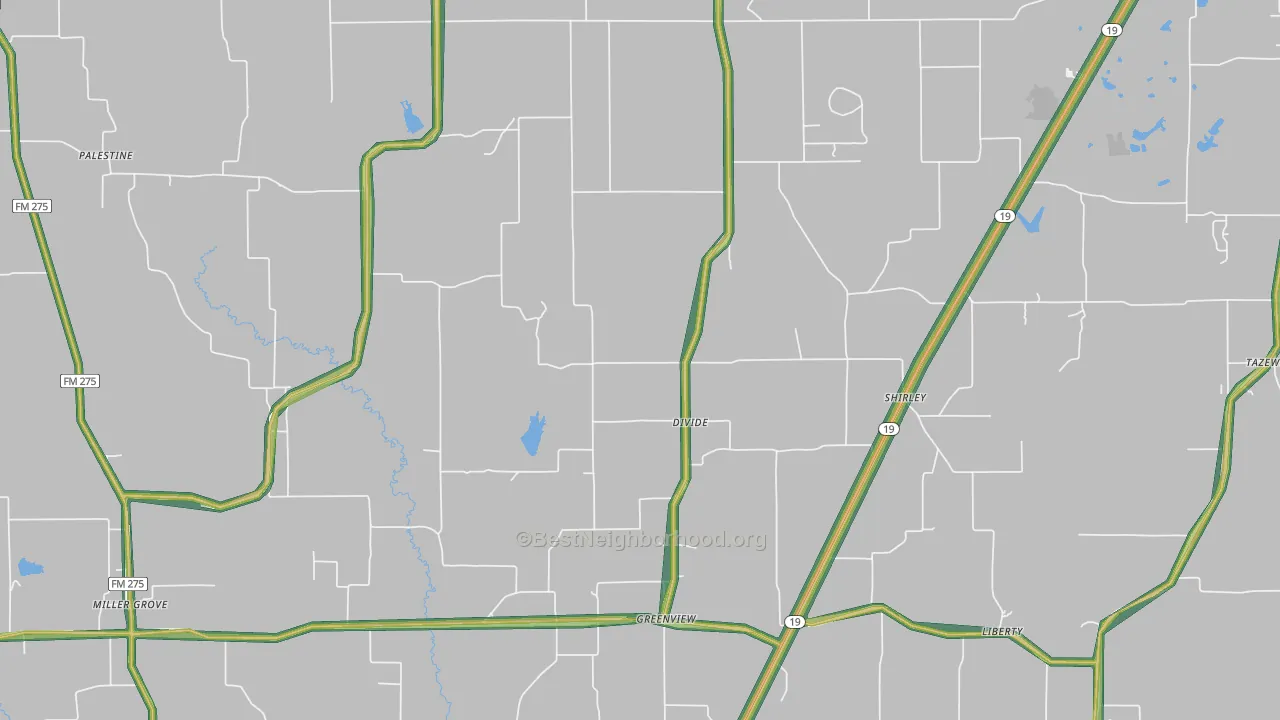 75420, TX Map of Noise Levels in 75420