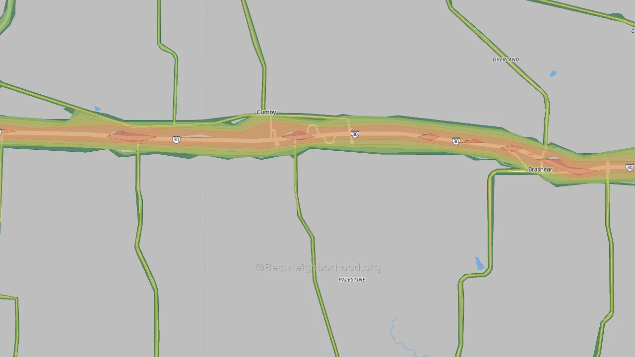 75433, TX Map of Noise Levels in 75433