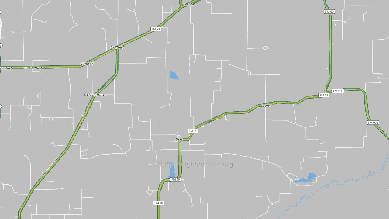 75437, TX Map of Noise Levels in 75437