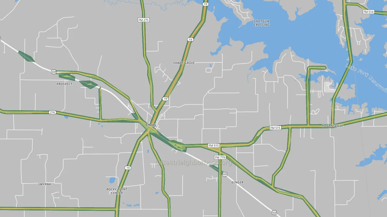 75440, TX Map of Noise Levels in 75440
