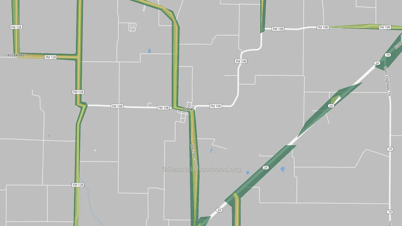 75441, TX Map of Noise Levels in 75441