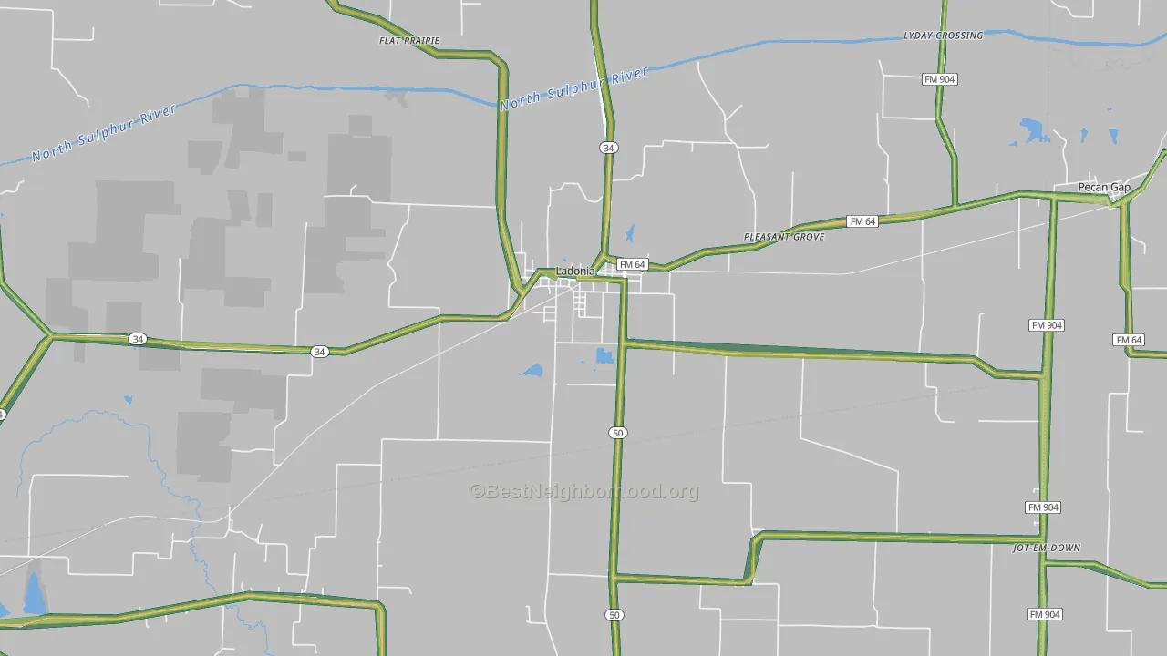 75449, TX Map of Noise Levels in 75449
