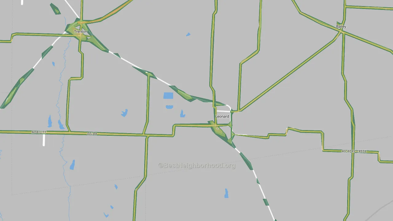 75452, TX Map of Noise Levels in 75452