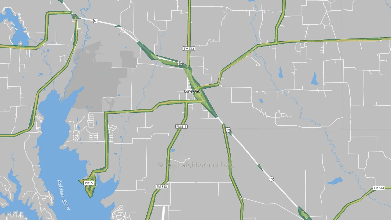 75453, TX Map of Noise Levels in 75453