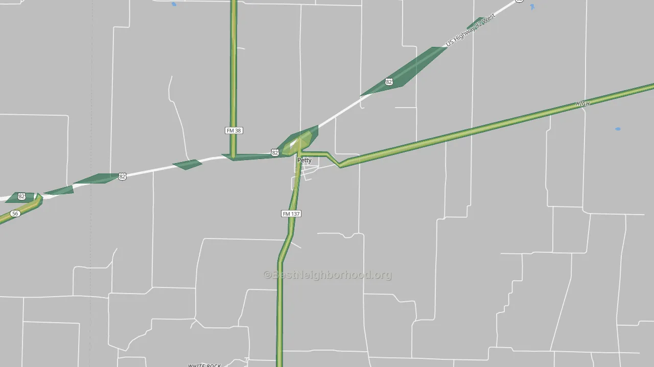 75470, TX Map of Noise Levels in 75470