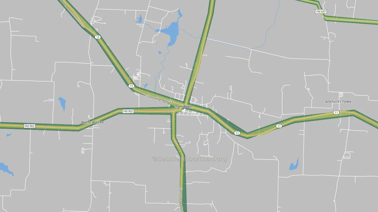 75489, TX Map of Noise Levels in 75489
