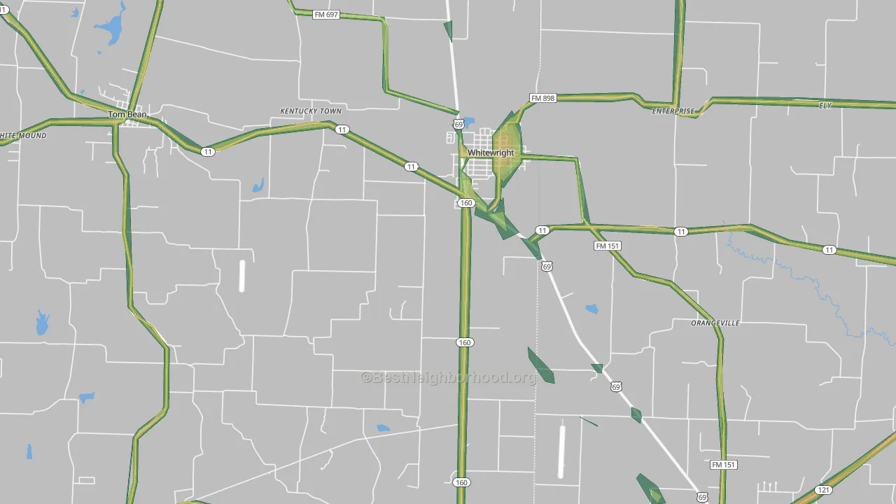 75491, TX Map of Noise Levels in 75491