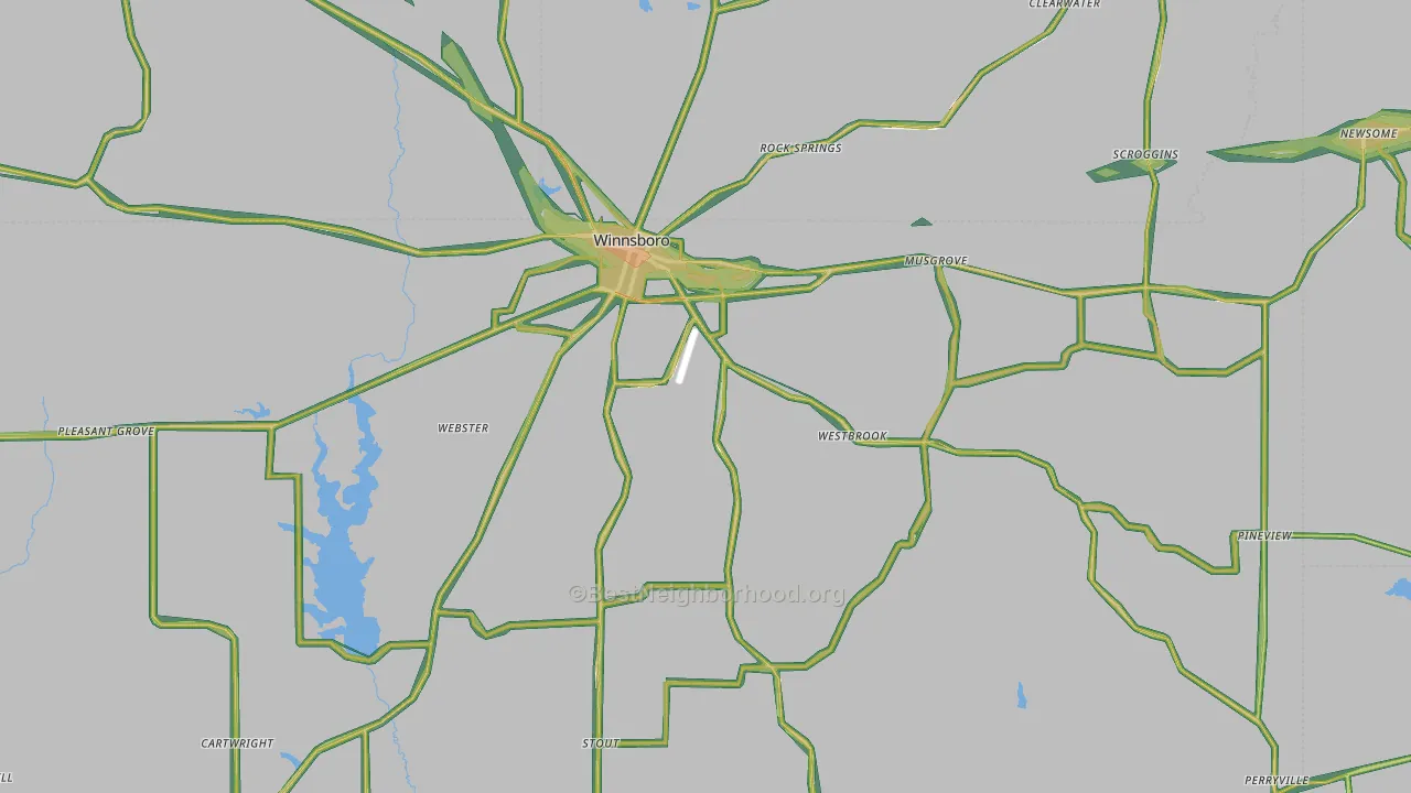 75494, TX Map of Noise Levels in 75494