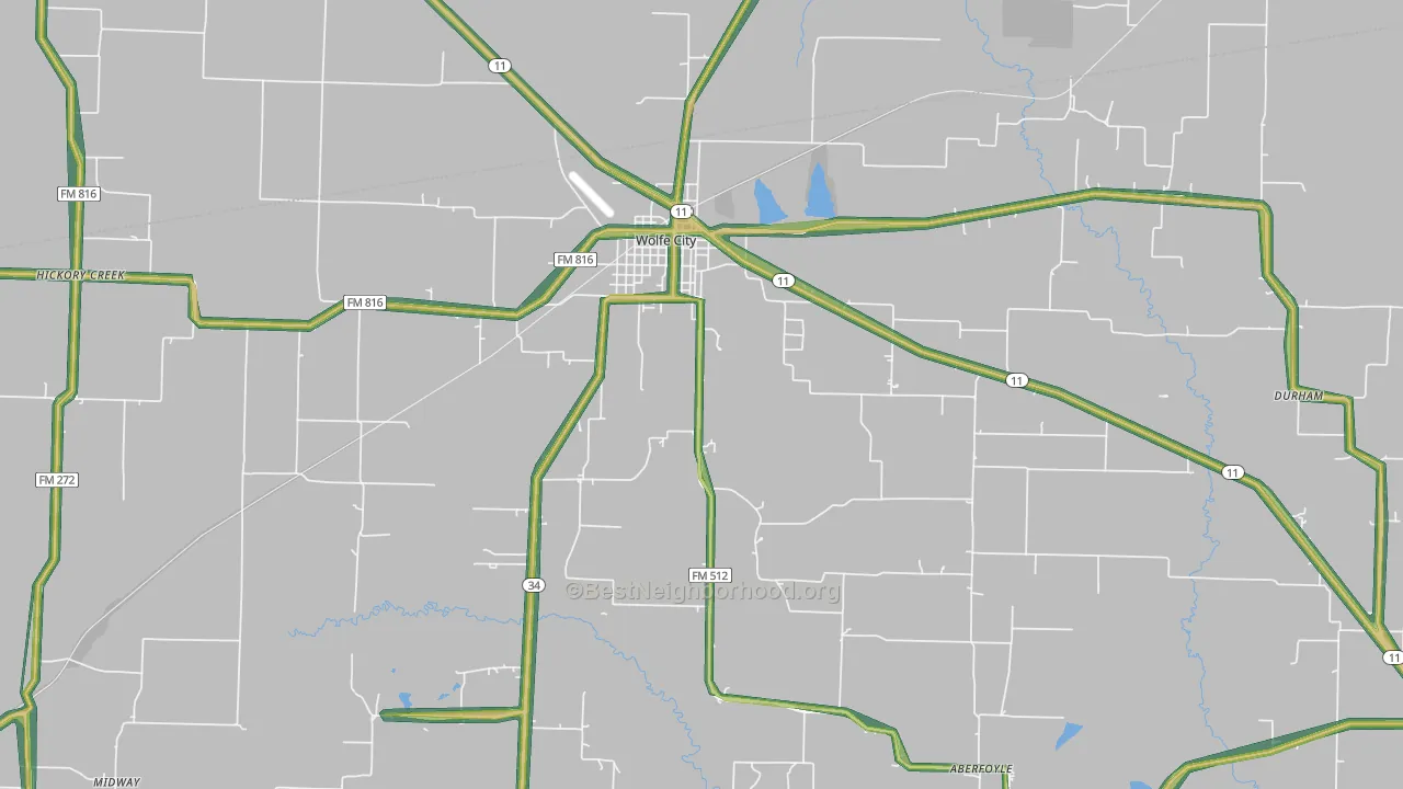 75496, TX Map of Noise Levels in 75496
