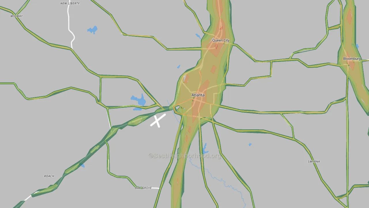 75551, TX Map of Noise Levels in 75551
