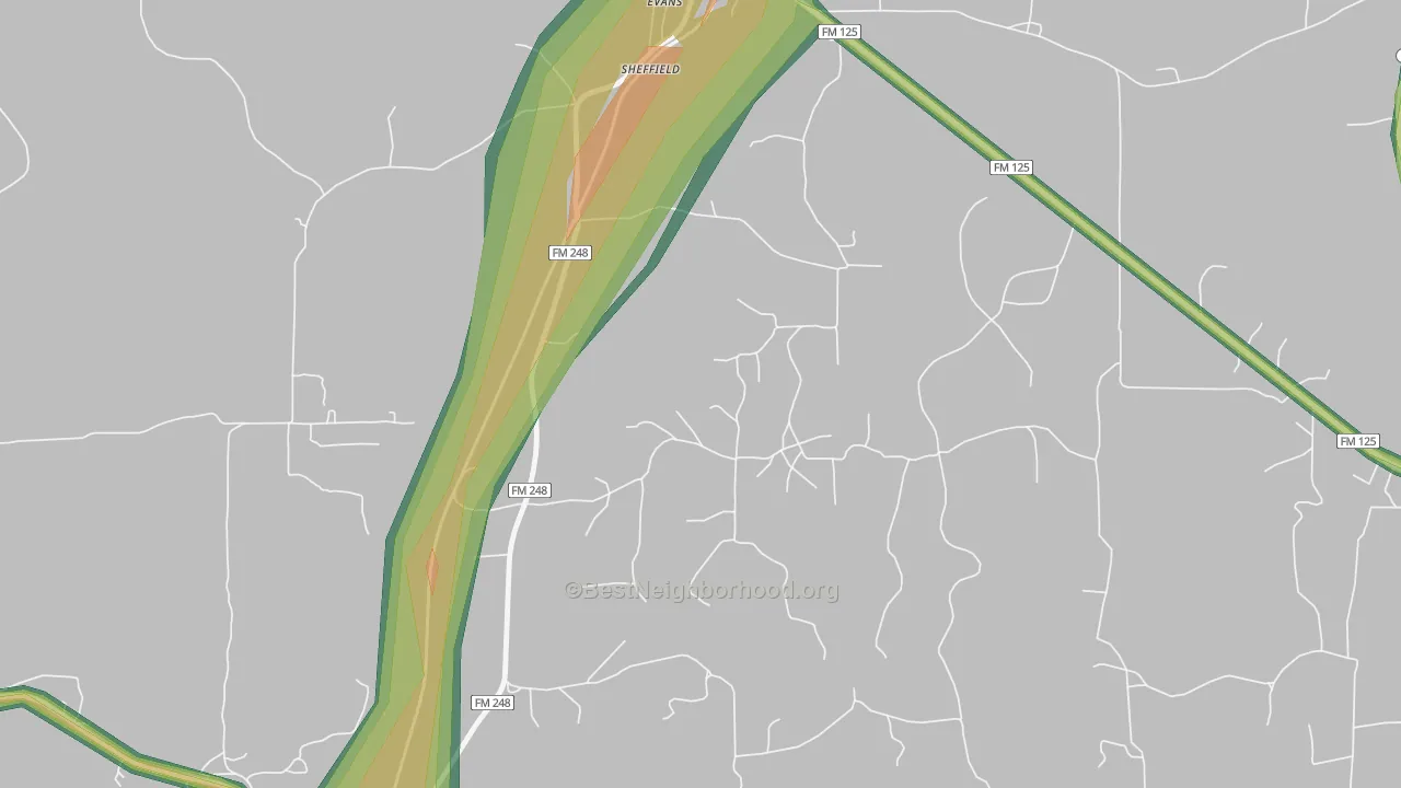 75562, TX Map of Noise Levels in 75562