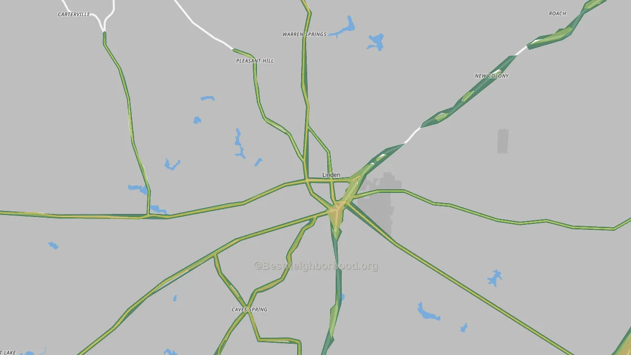 75563, TX Map of Noise Levels in 75563