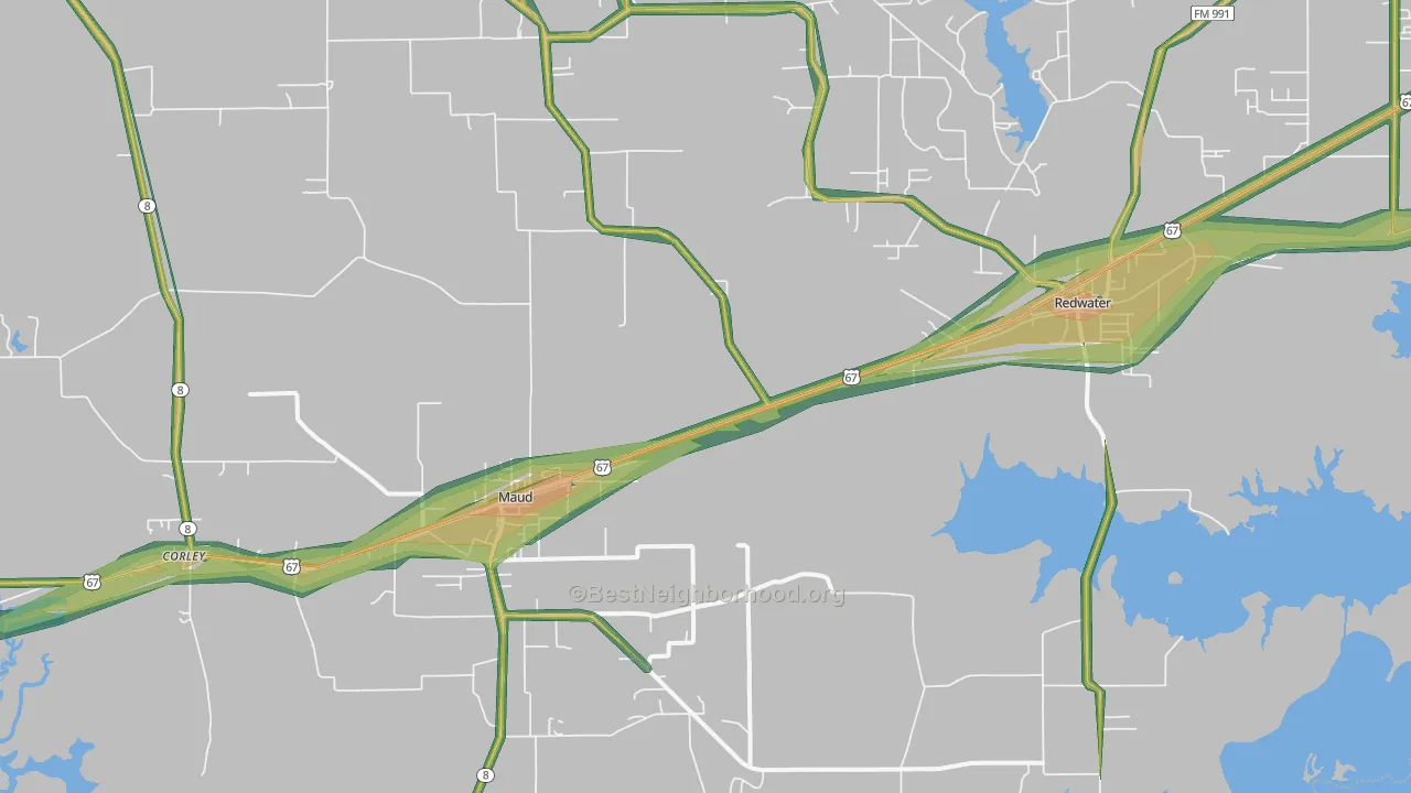 75567, TX Map of Noise Levels in 75567