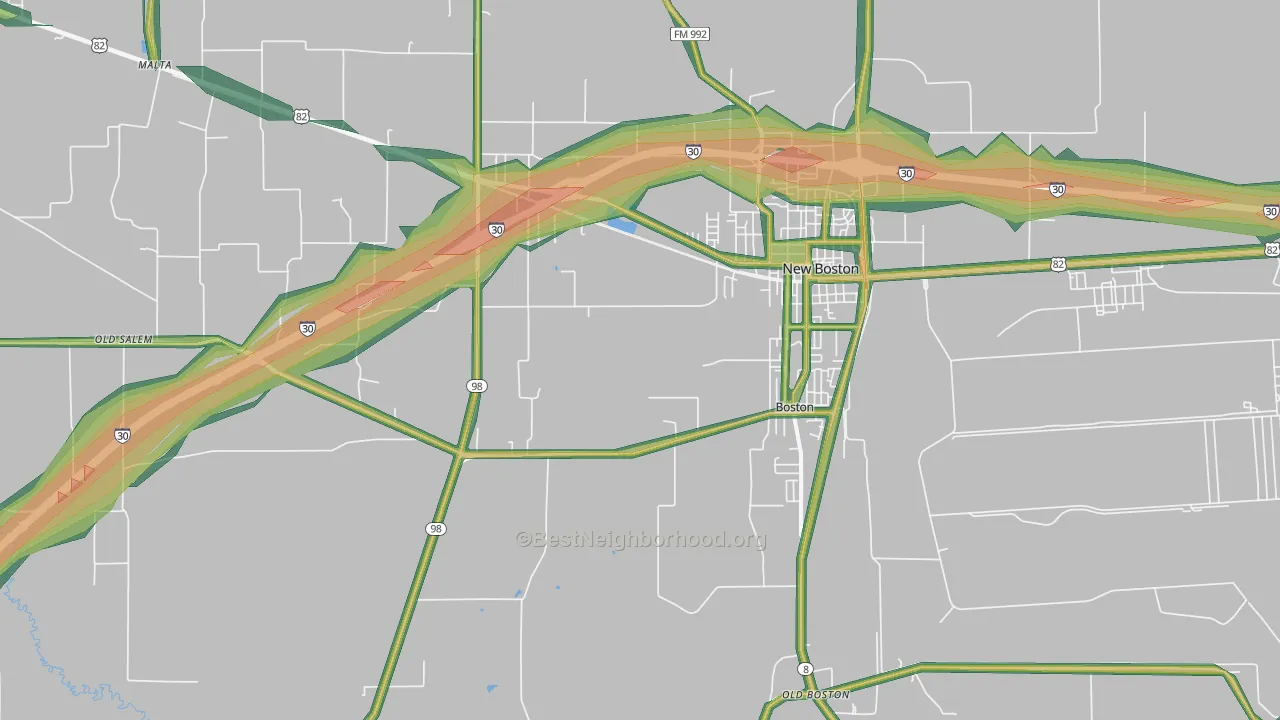 75570, TX Map of Noise Levels in 75570