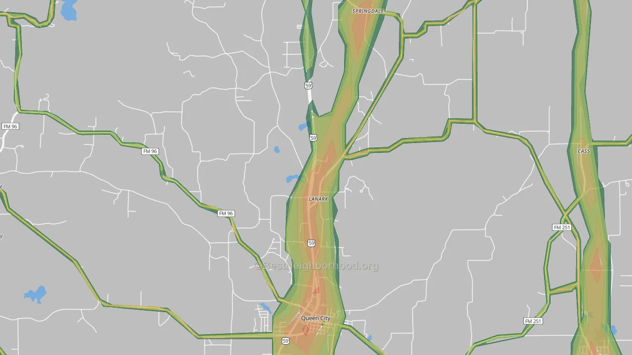 75572, TX Map of Noise Levels in 75572