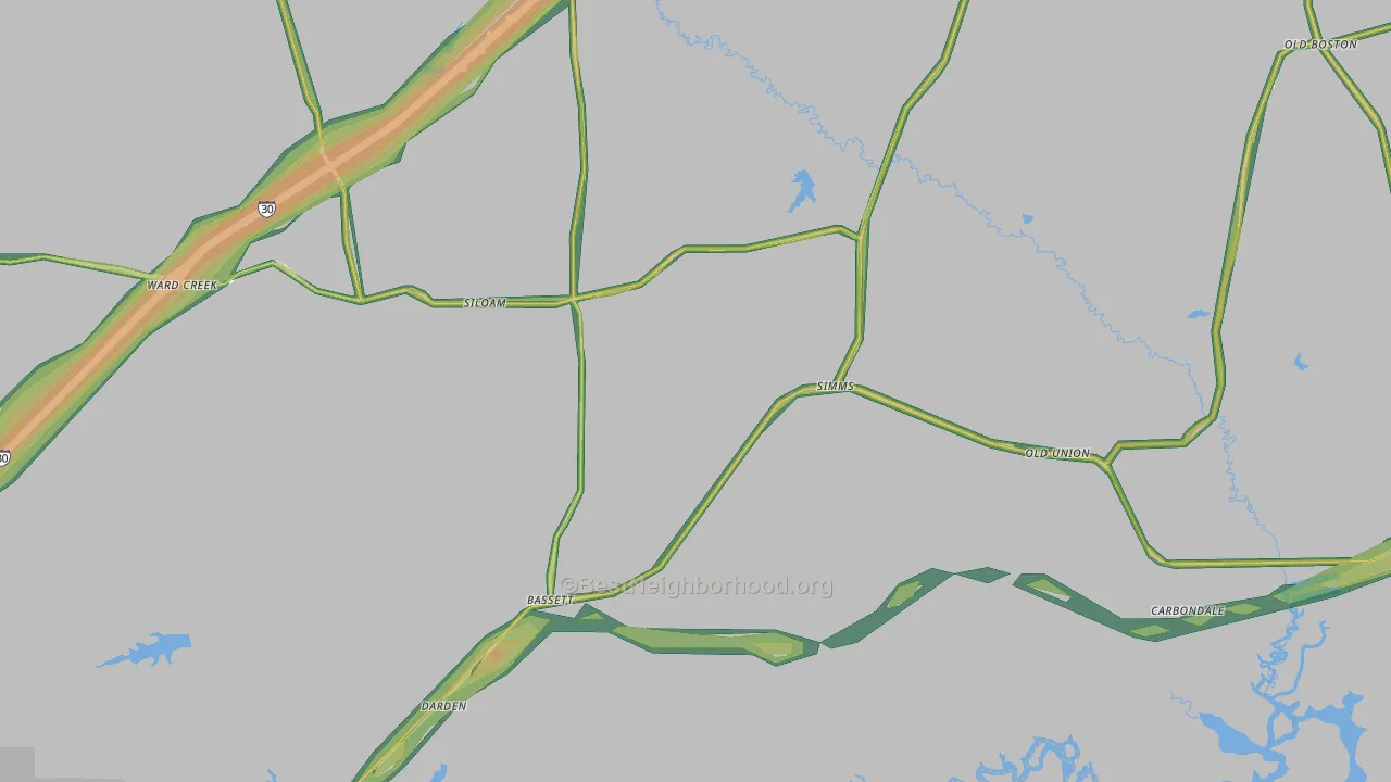 75574, TX Map of Noise Levels in 75574