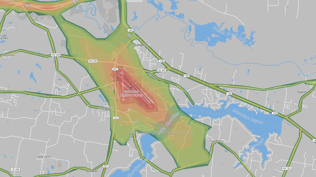 75603, TX Map of Noise Levels in 75603