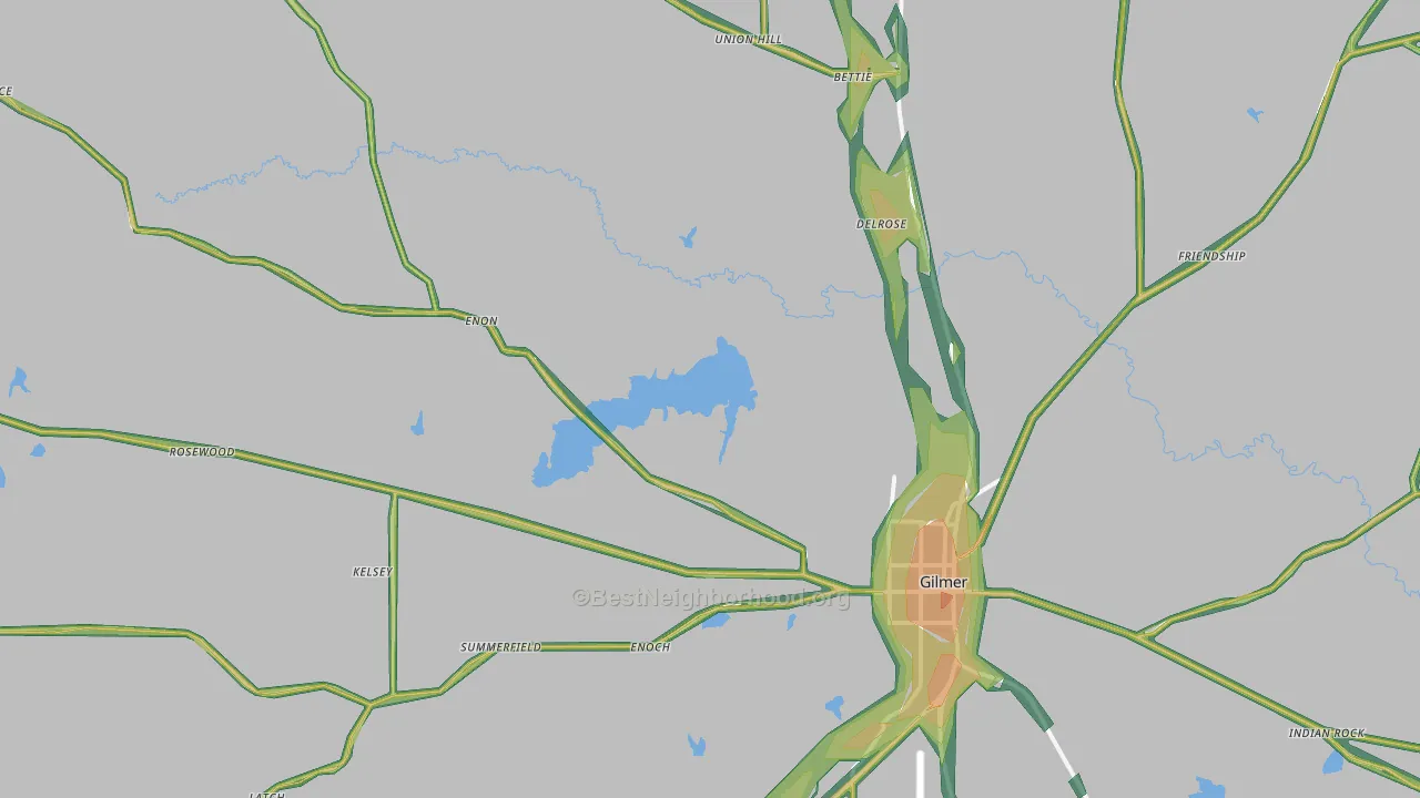 75644, TX Map of Noise Levels in 75644