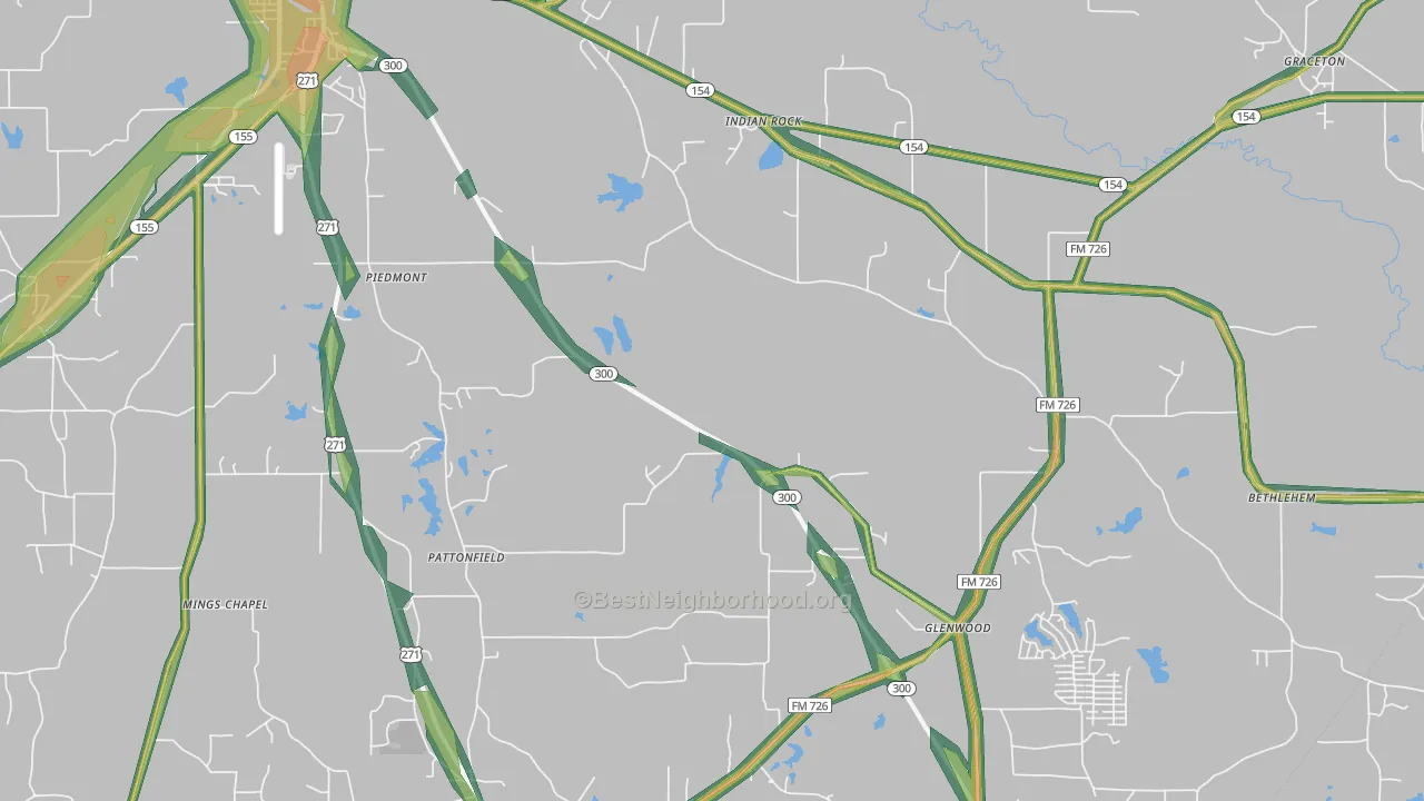 75645, TX Map of Noise Levels in 75645