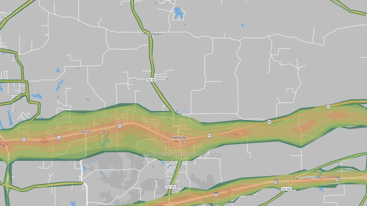 75650, TX Map of Noise Levels in 75650