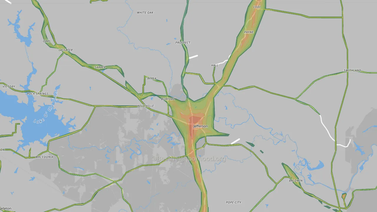 75657, TX Map of Noise Levels in 75657