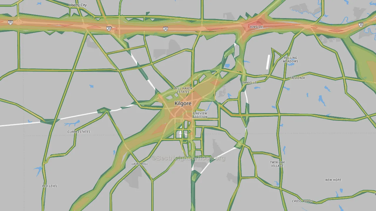 75662, TX Map of Noise Levels in 75662