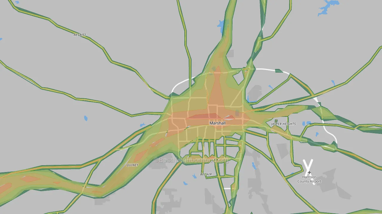 75670, TX Map of Noise Levels in 75670