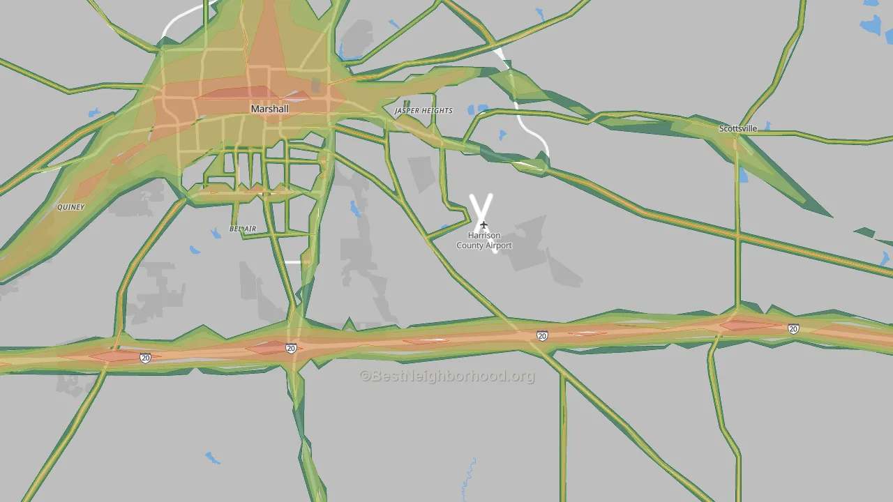 75672, TX Map of Noise Levels in 75672