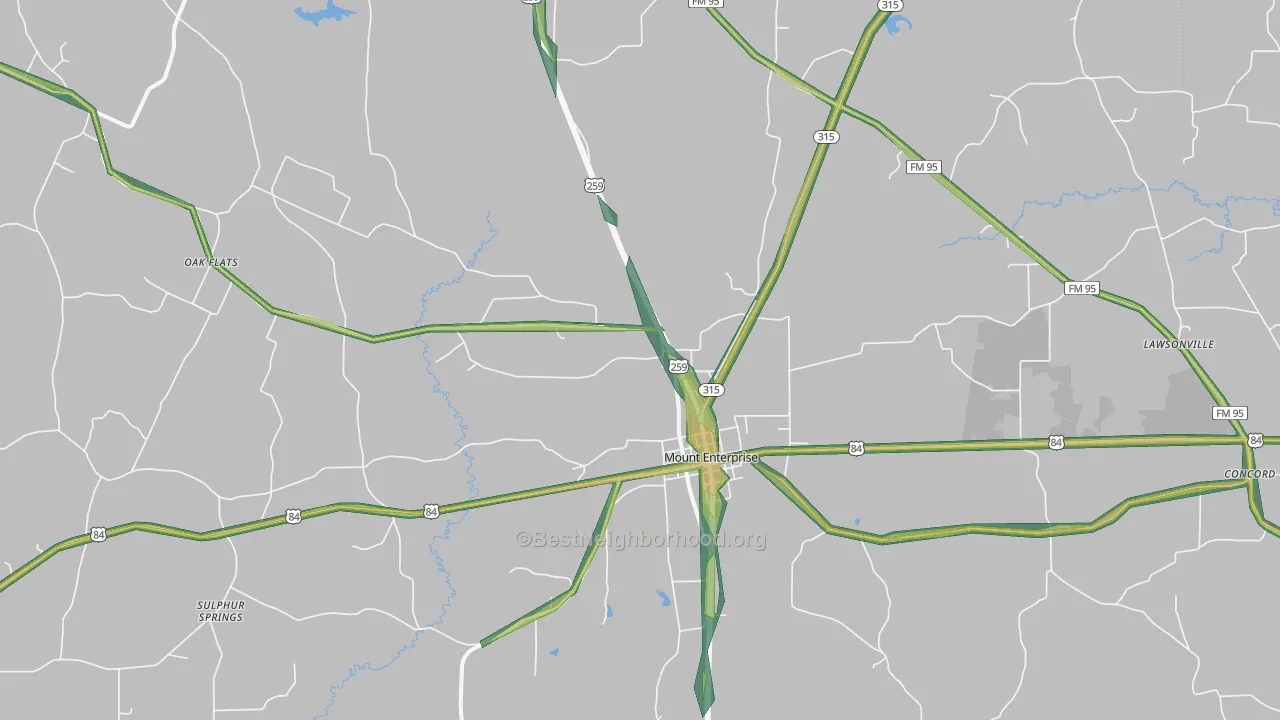 75681, TX Map of Noise Levels in 75681