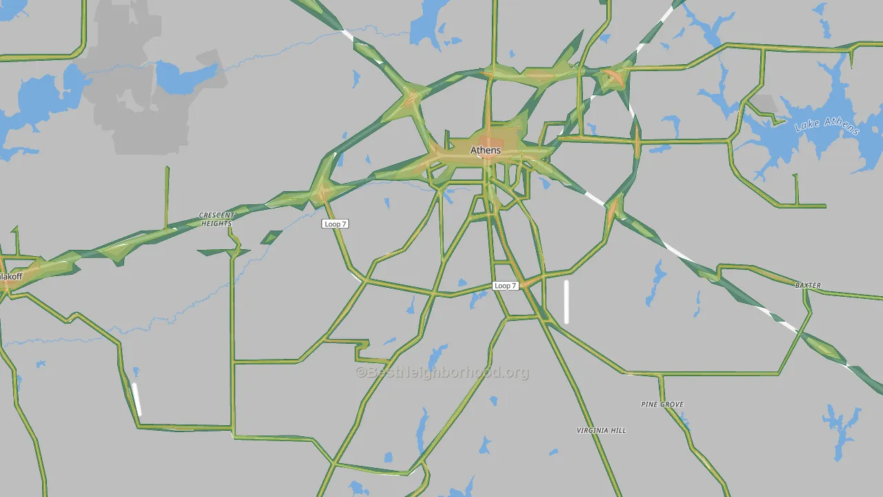 75751, TX Map of Noise Levels in 75751
