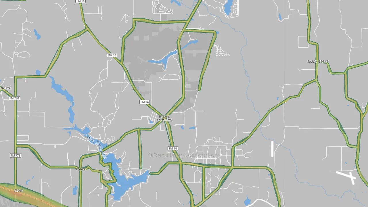 75765, TX Map of Noise Levels in 75765