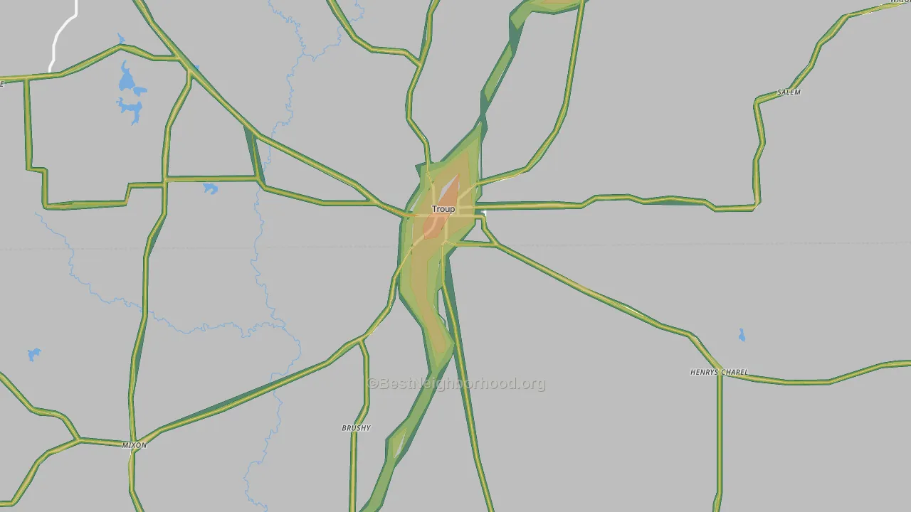 75789, TX Map of Noise Levels in 75789